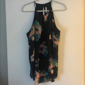 Black and Floral Tank